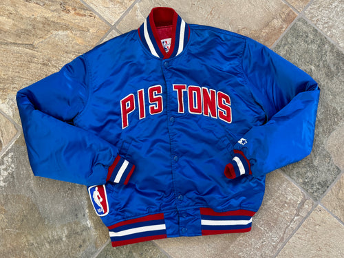 Vintage Detroit Pistons Starter Satin Basketball Jacket, Size Medium