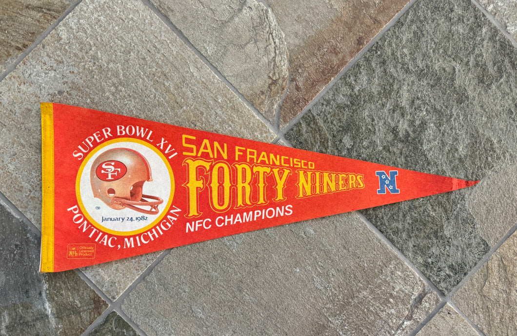 Vintage San Francisco 49ers Super Bowl XVI Football Pennant