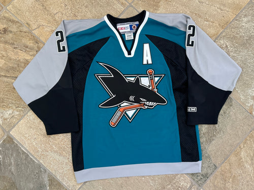 Vintage San Jose Sharks Scott Hannan CCM Hockey Jersey, Size Medium