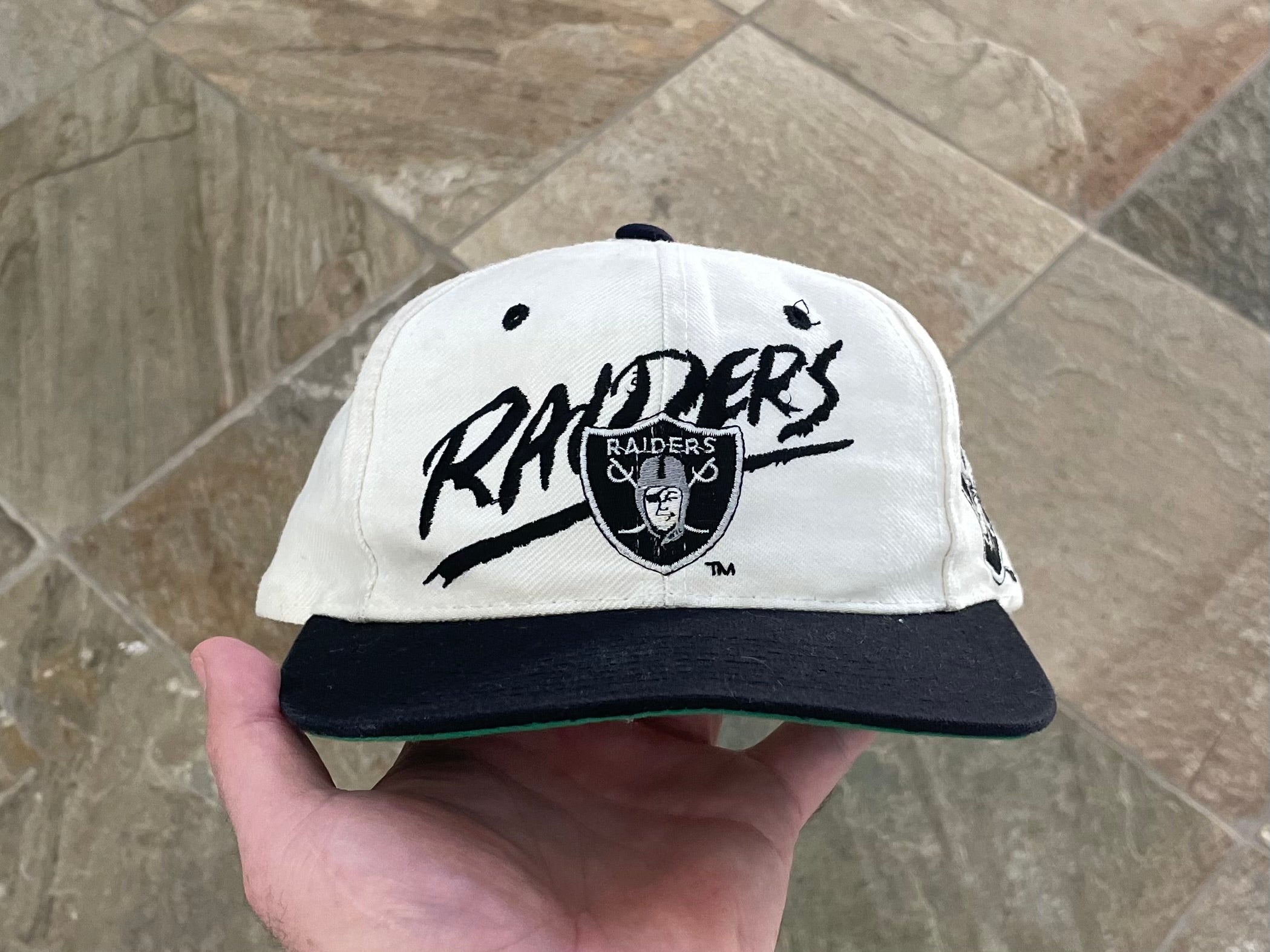 Vintage Oakland Raiders AJD Script Snapback Football Hat – Stuck