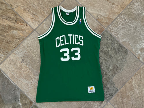 Vintage Boston Celtics Larry Bird Sand Knit Basketball Jersey, Size Large