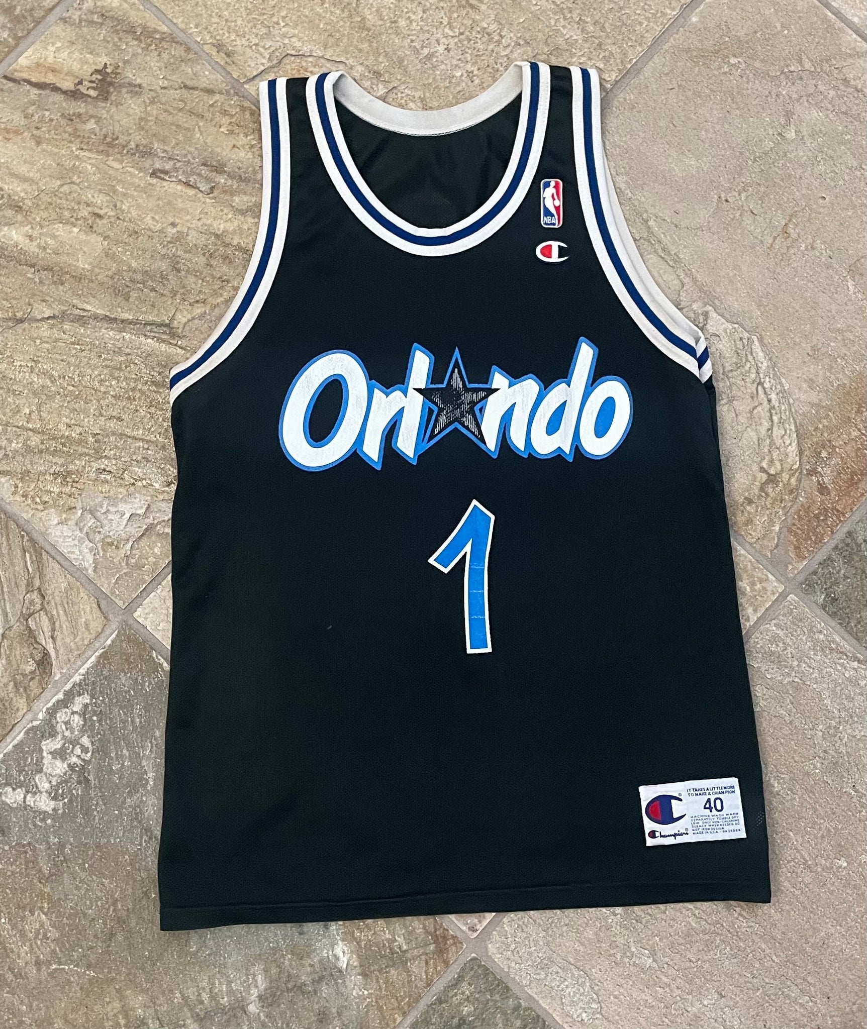 90s Vintage Orlando Magic Penny Hardaway Black Champion Jersey 