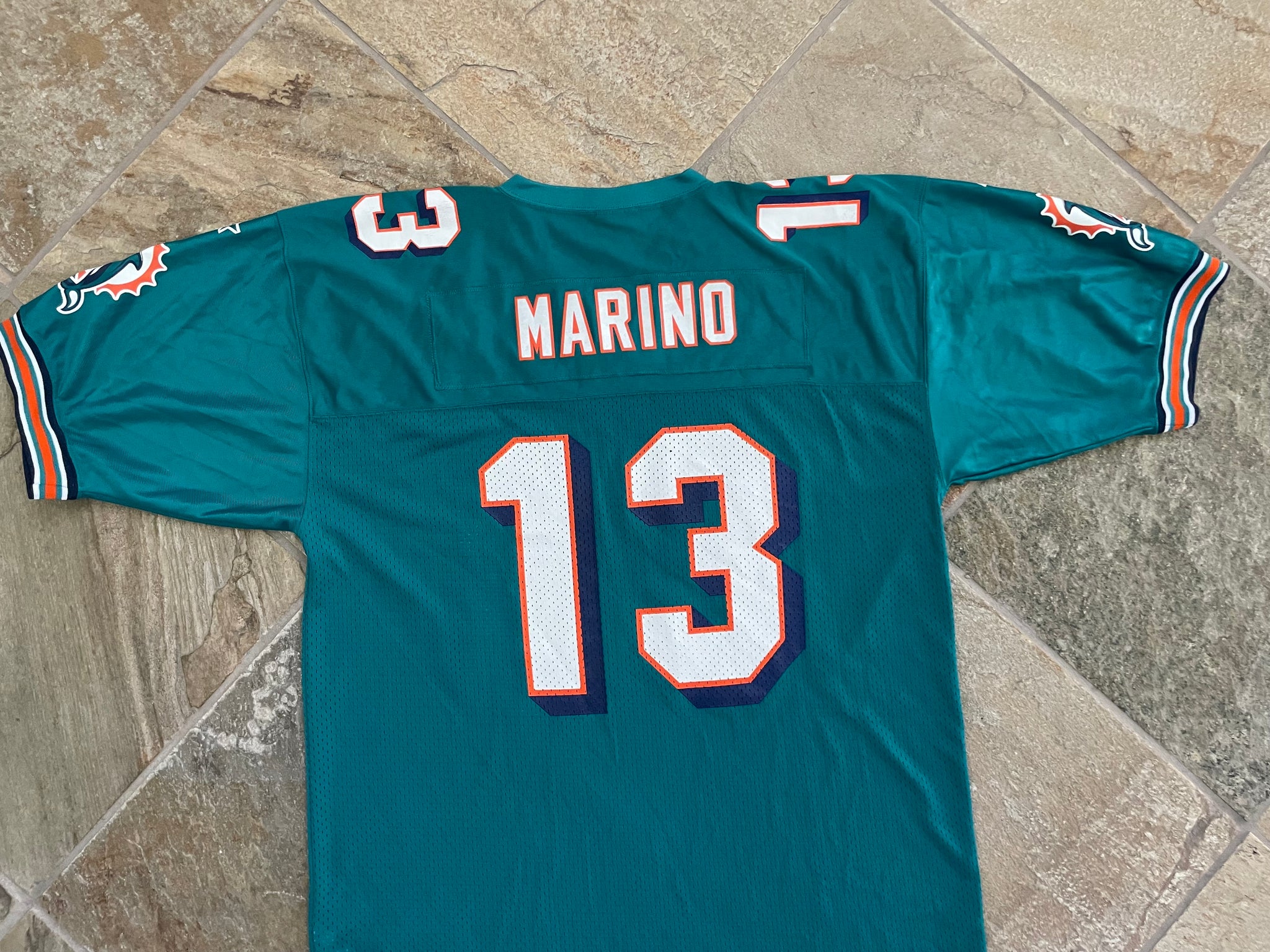 Miami Dolphins Football Dan Marino Vintage Logo Athletic Jersey Youth Large