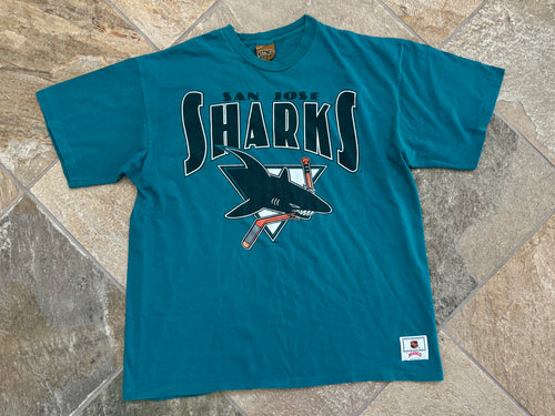 Vintage San Jose Sharks Nutmeg Hockey TShirt, Size XL