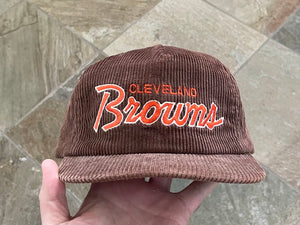 Vintage Cleveland Browns Sports Specialties Corduroy Script Strapback Football Hat