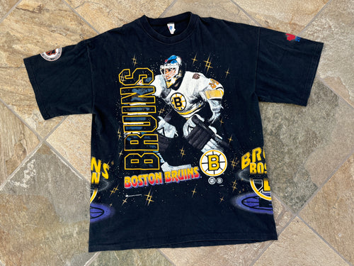 Vintage Boston Bruins All Over Print Bulletin Hockey TShirt, Size XL