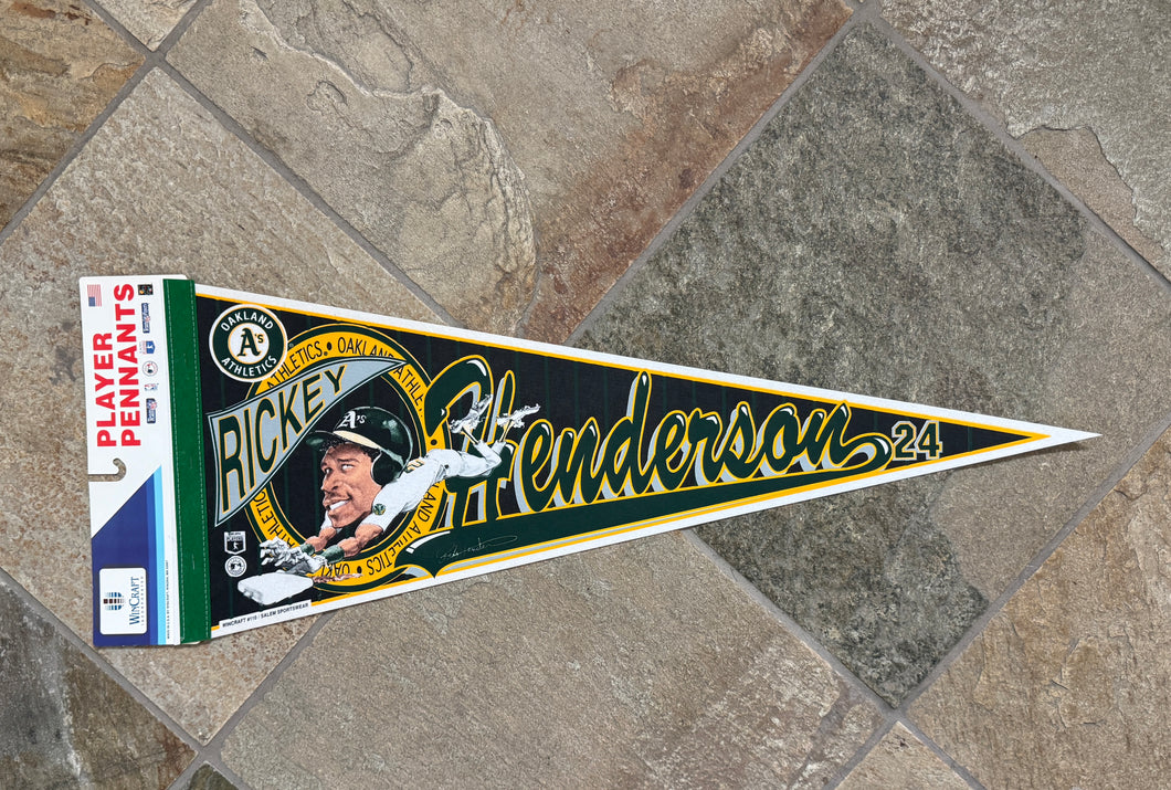Vintage Oakland Athletics Rickey Henderson Salem Baseball Pennant