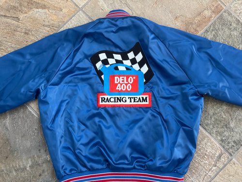 Vintage Chevron Delo 400 Racing Team Chalkline Satin Jacket, Size XL ###