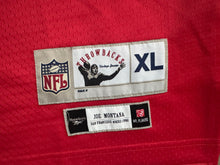 Load image into Gallery viewer, Vintage San Francisco 49ers Joe Montana Reebok Throwbacks Football Jersey, Size XL