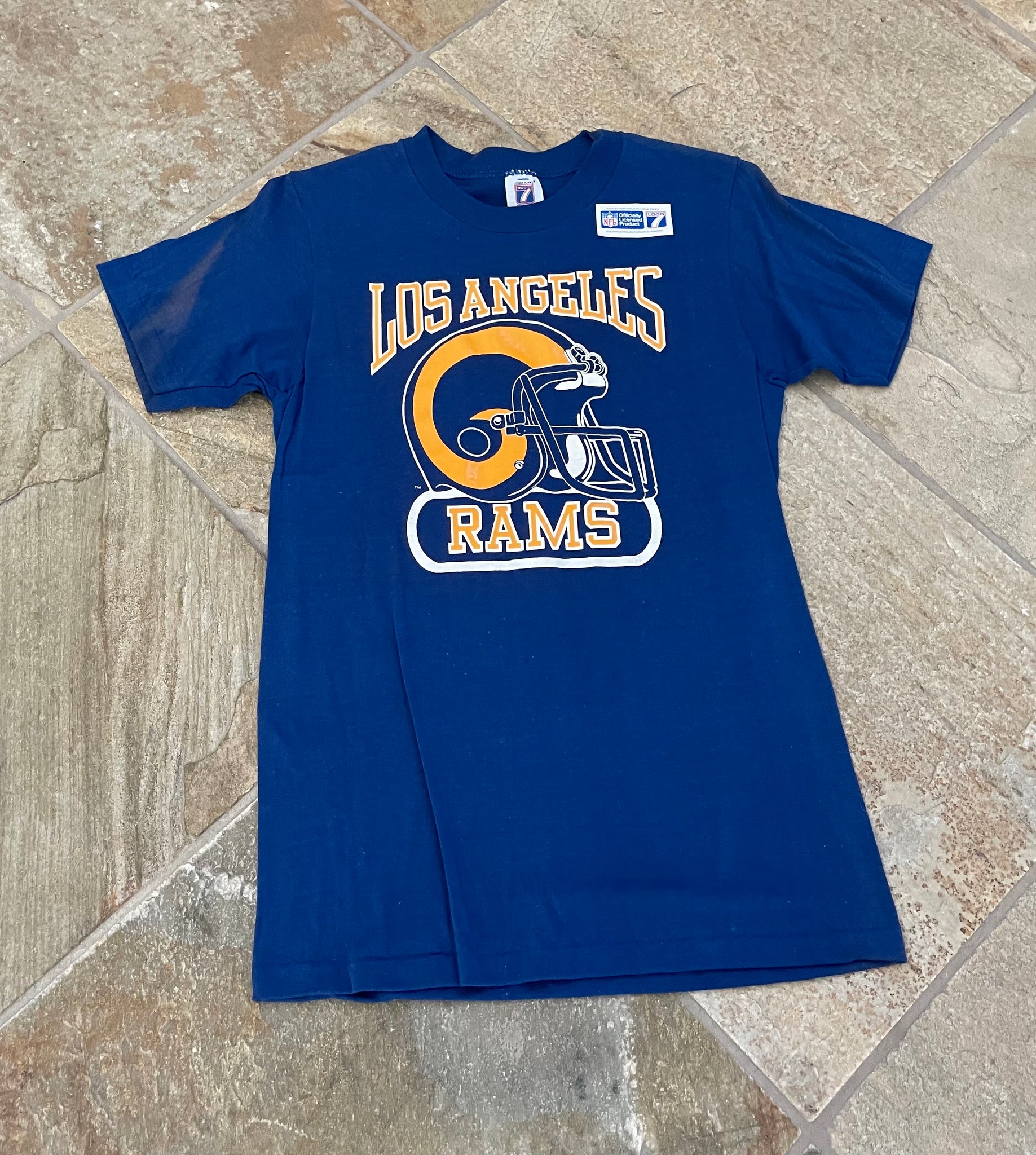 VINTAGE NFL LOS ANGELES RAMS TEE SHIRT SIZE LARGE MADE IN USA 1980s