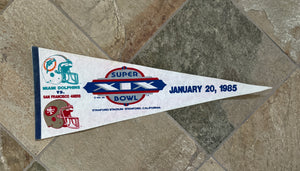 Vintage San Francisco 49ers Miami Dolphins Super Bowl XIX Football Pennant