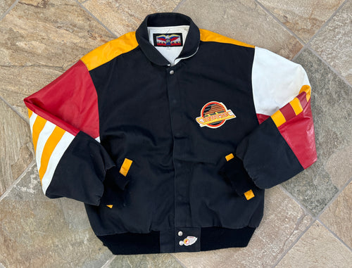 Vintage Vancouver Canucks Jeff Hamilton Leather Hockey Jacket, Size XL