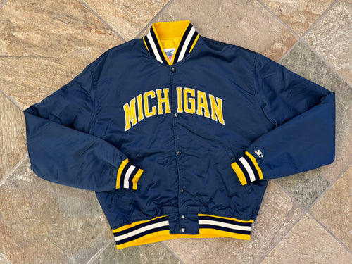 Vintage Michigan Wolverines Starter Satin College Jersey, Size XL