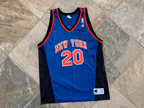 Vintage New York Knicks Allan Houston Champion Basketball Jersey, Size 48, XL