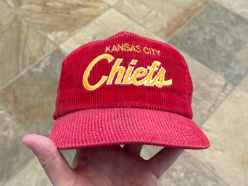 Vintage Kansas City Chiefs Sports Specialties Script Corduroy Football Hat