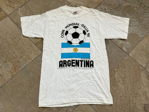 Vintage Argentina 1990 World Cup Italy Italia Soccer TShirt, Size Small ###