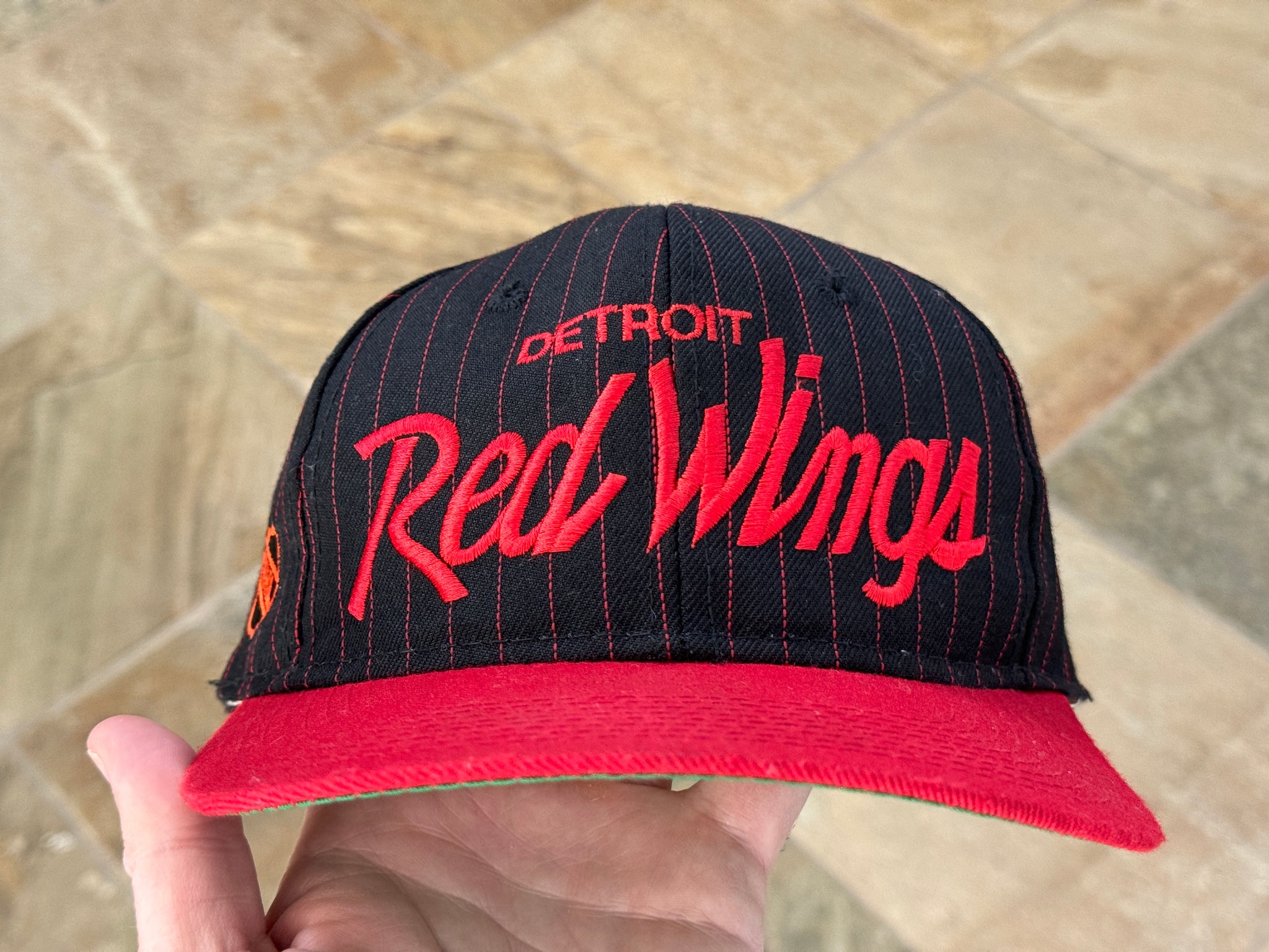 Vintage Detroit Red Wings Sports Specialties Script Pinstripe