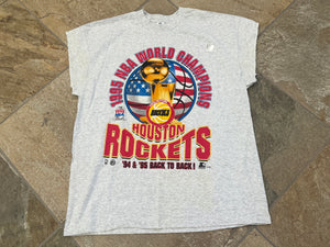 Vintage Houston Rockets Back to Back Champions Starter Basketball TShirt, Size XL