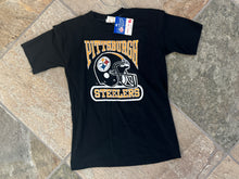 Load image into Gallery viewer, Vintage Pittsburgh Steelers Logo 7 Football TShirt, Size Youth Large, 14-16