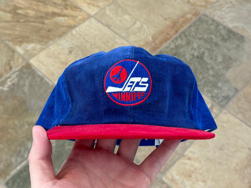 Vintage Winnipeg Jets Ted Fletcher Corduroy Snapback Hockey Hat