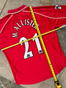 Vintage Liverpool FC Gary McAllister Reebok Long Sleeve Soccer Jersey, Size Large
