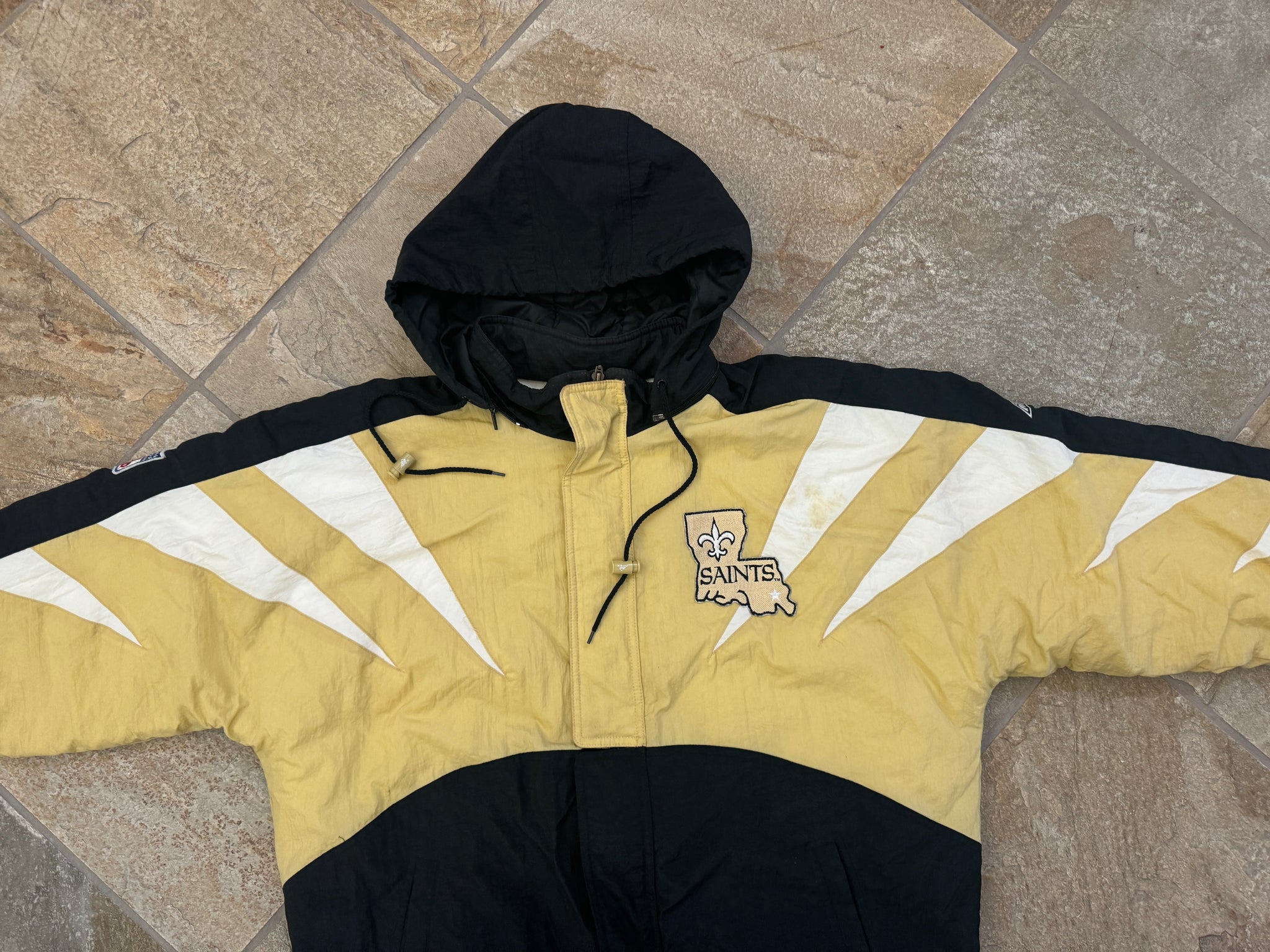 Vintage New Orleans Saints Apex One Parka Football Jacket, Size