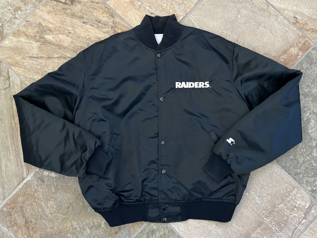Vintage Oakland Raiders Starter Satin Football Jacket, Size extra large