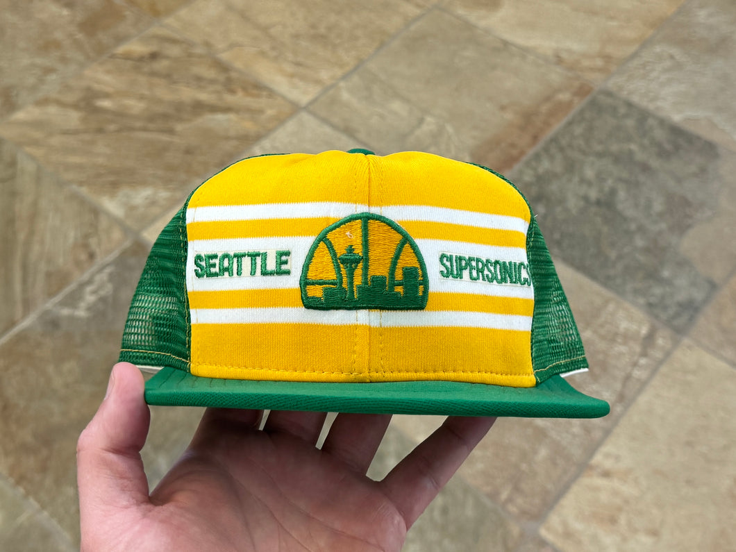 Vintage Seattle SuperSonics Sonics AJD Superstripes Snapback Basketball Hat
