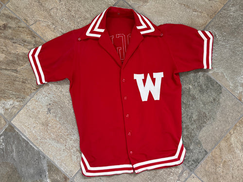Vintage Wisconsin Badgers Game Worn Rawlings Warmup College Basketball Jacket, Size 40