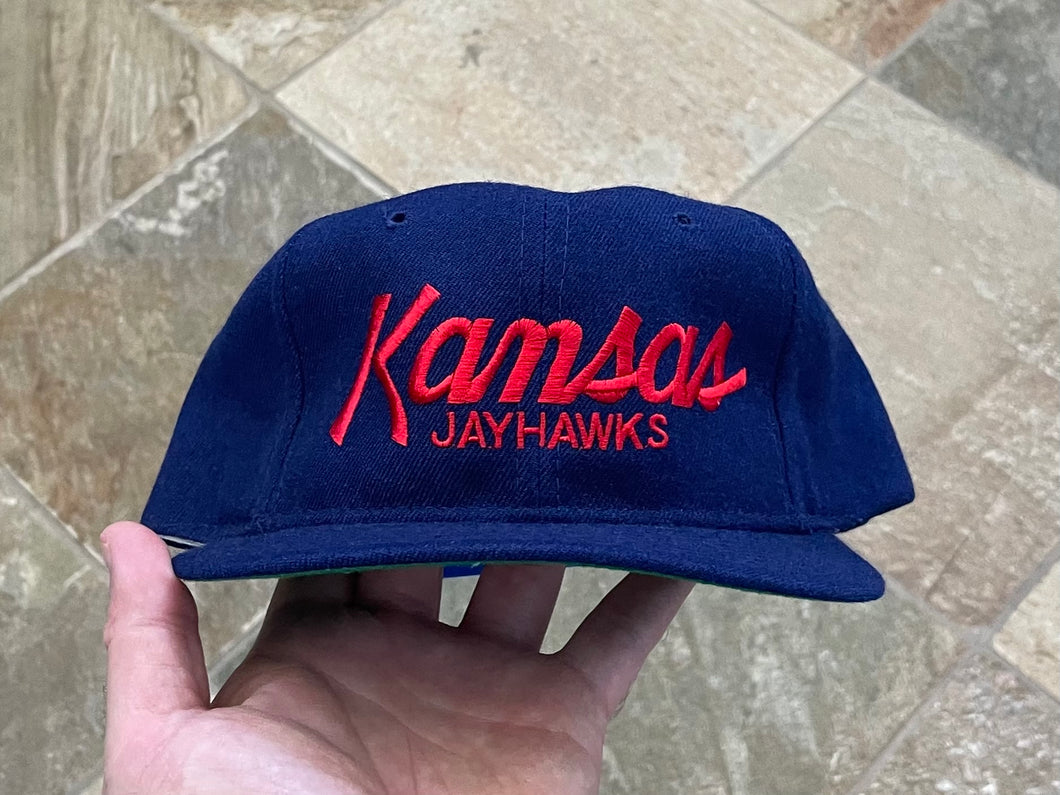 Vintage late Kansas Jayhawks Sports Specialties Script Snapback College Hat