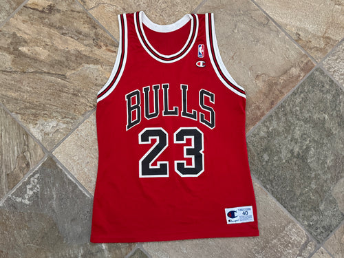 Vintage Chicago Bulls Michael Jordan Champion Basketball Jersey, Size 40, Medium