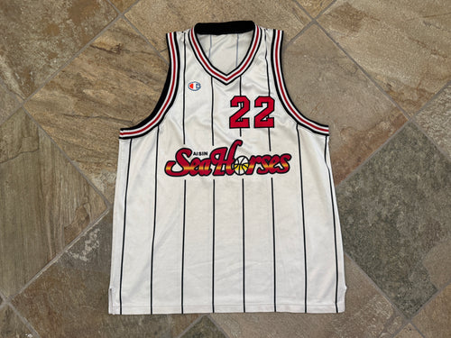 Vintage Aisin Seahorses Robert Churchwell Game Worn Champion Basketball Jersey, Size XL