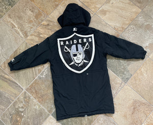 Vintage Los Angeles Raiders Starter Trench Coat Parka Football Jacket, Size Large