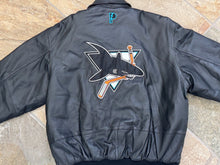 Load image into Gallery viewer, Vintage San Jose Sharks Pro Player Leather Hockey Jacket, Size Large