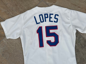 Vintage Texas Rangers Davey Lopes Game Worn Rawlings Baseball Jersey, Size Medium, 42