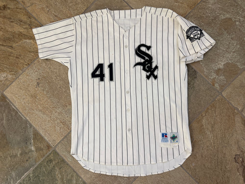 Vintage Chicago White Sox Bill Simas Game Worn Russell Baseball Jersey, Size 50, XL