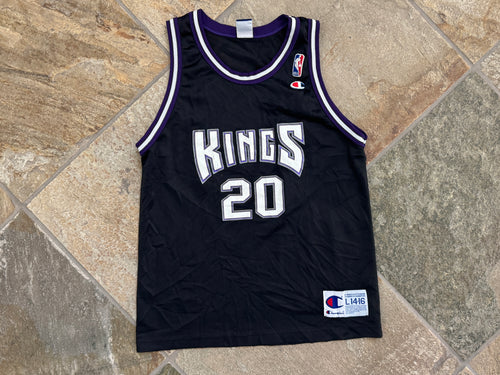 Vintage Sacramento Kings Jon Barry Champion Basketball Jersey, Size Youth Large, 14-16
