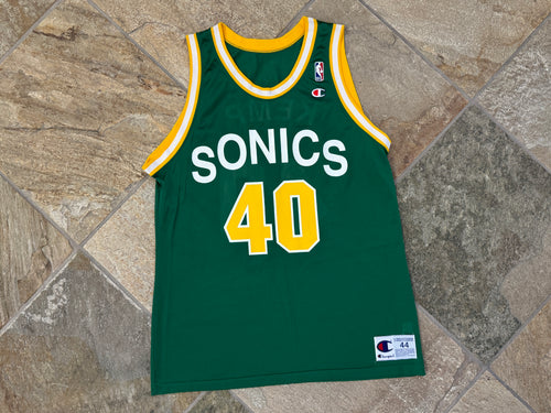 Vintage Seattle SuperSonics Shawn Kemp Champion Basketball Jersey, Size 44, Large