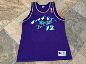 Vintage Utah Jazz John Stockton Champion Basketball Jersey, Size 44, Large