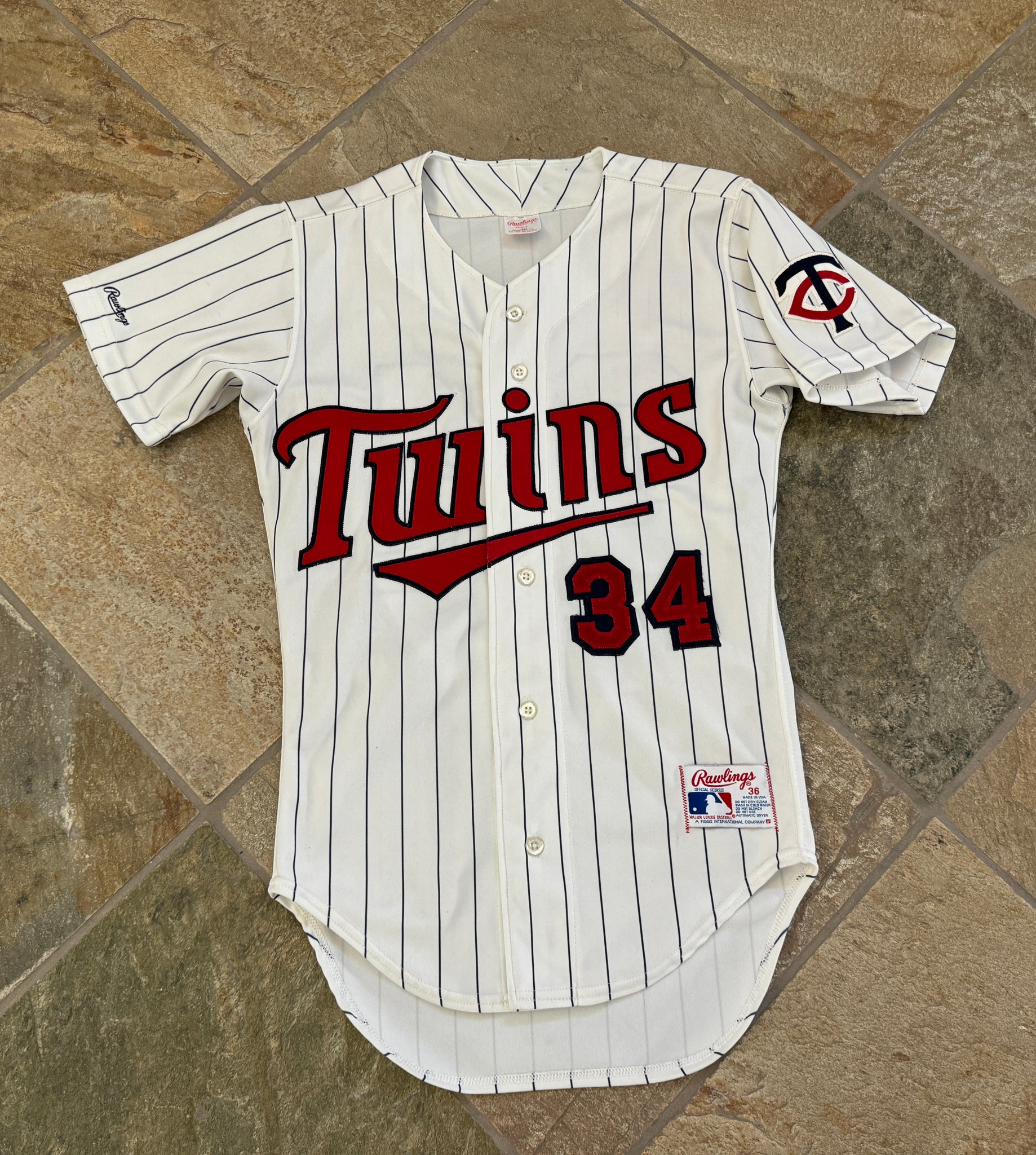 MINNESOTA TWINS KIRBY PUCKETT #34 THROWBACK retailer JERSEY GREY/RED NWT LARGE