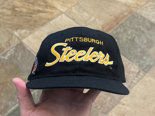 Vintage Pittsburgh Steelers Sports Specialties Script Snapback Football Hat