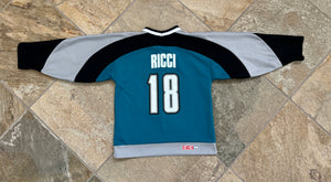 Vintage San Jose Sharks Mike Ricci CCM Hockey Jersey, Size Youth Small, 6-8