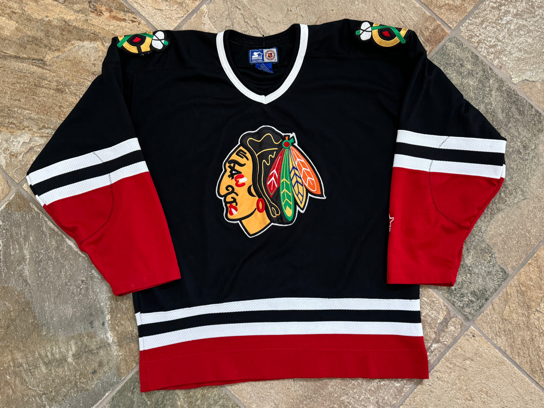 Vintage Chicago Blackhawks Starter Hockey Jersey, Size Large