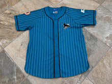 Load image into Gallery viewer, Vintage San Jose Sharks Starter Pinstripe Hockey Jersey, Size XL