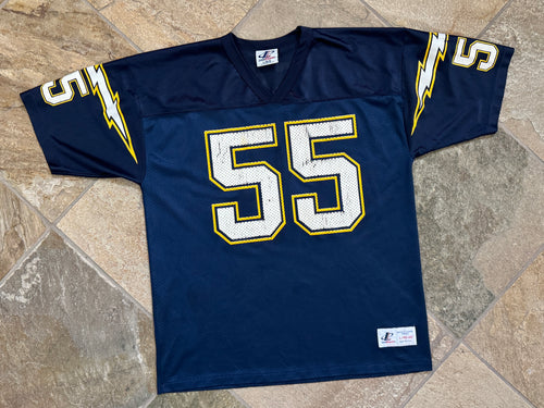 Vintage San Diego Chargers Junior Seau Logo Athletic Football Jersey, Size Large