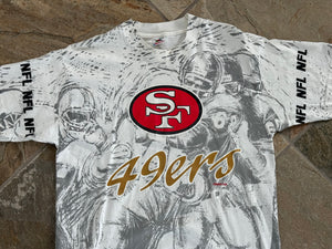 Vintage San Francisco 49ers All Over Print Football TShirt, Size Large