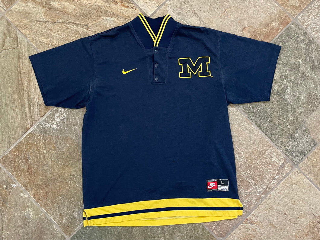 Vintage Michigan Wolverines Basketball Warmup College Jacket, Size Large