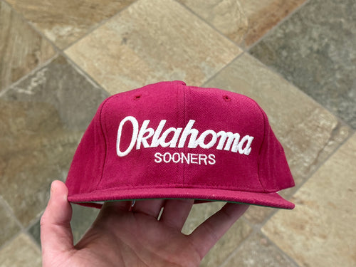 Vintage Oklahoma Sooners Sports Specialties Script Snapback College Hat