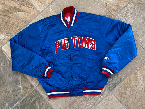 Vintage Detroit Pistons Starter Satin Basketball Jacket, Size Large