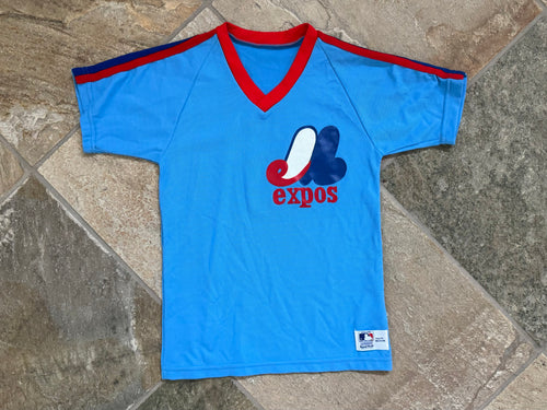 Vintage Montreal Expos Sand Knit Baseball Jersey, Size Youth Medium, 8-10